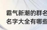 霸气新潮的群名字大全 霸气新潮的群名字大全有哪些